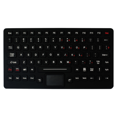 Teclado de silicona IP65 para uso militar con touchpad