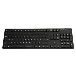 Teclado de silicona IP68, 105 teclas, USB con teclado numérico