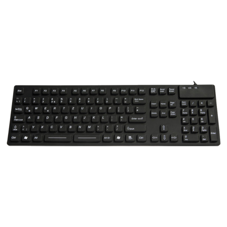 Teclado de silicona IP68, 105 teclas, USB con teclado numérico