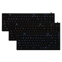 Teclado de silicona IP68, 100 teclas, USB con teclado numérico y 3 diferentes retroiluminaciones