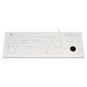 Teclado de silicona IP67, 106 teclas, USB con teclado numérico y trackball