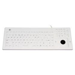 Teclado de silicona IP67, 106 teclas, USB con teclado numérico y trackball