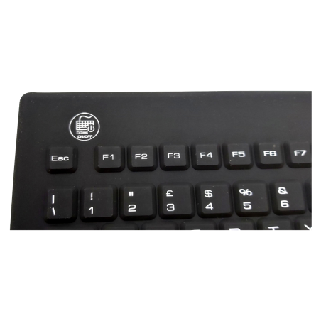 Teclado de silicona IP67, 106 teclas, USB con teclado numérico, trackball y retroiluminado