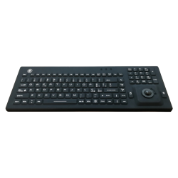 Teclado de silicona IP67, 106 teclas, USB con teclado numérico, trackball y retroiluminado