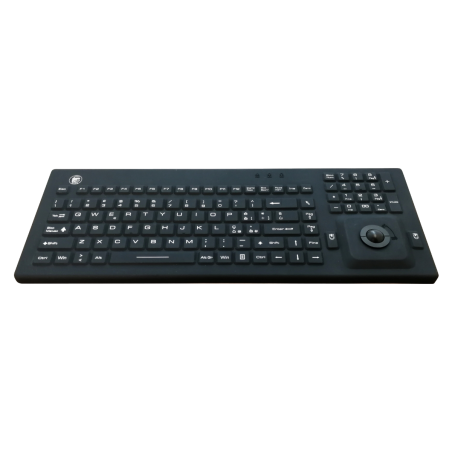 Teclado de silicona IP67, 106 teclas, USB con teclado numérico, trackball y retroiluminado