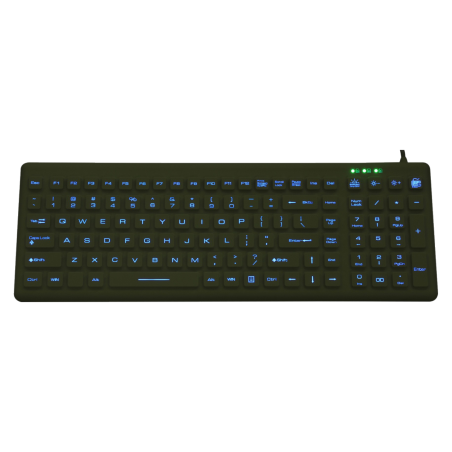 Teclado de silicona IP68, 110 teclas, retroiluminado