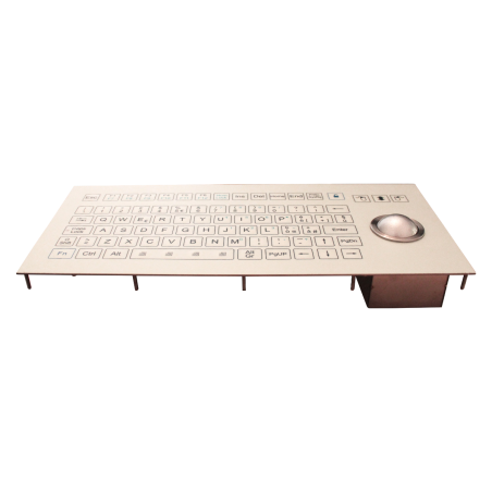 Teclado industrial de membrana IP 67, 84 teclas con trackball óptico IP68
