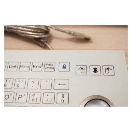 Teclado industrial de membrana IP 67, 84 teclas con trackball óptico IP68