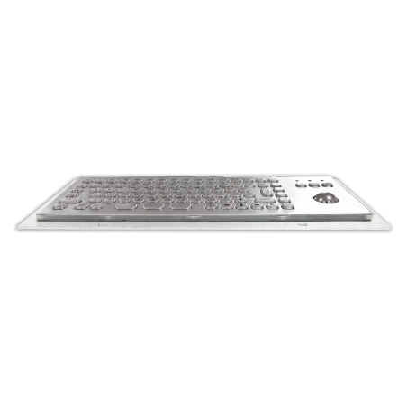 Teclado industrial compacto de acero inoxidable IP 65, 86 teclas con trackball