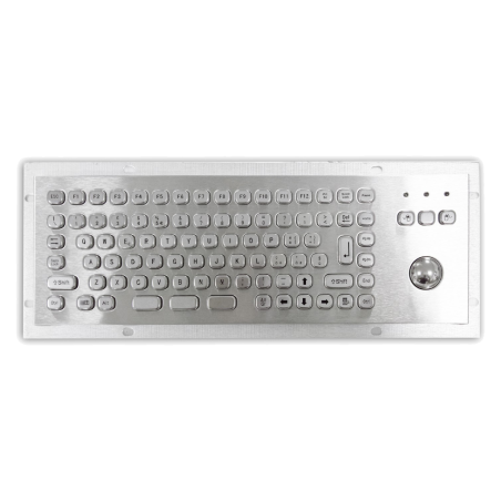 Teclado industrial compacto de acero inoxidable IP 65, 86 teclas con trackball