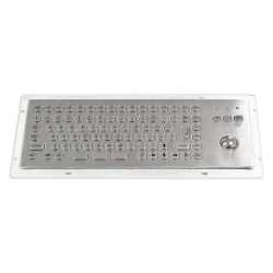 Teclado industrial compacto de acero inoxidable IP 65, 86 teclas con trackball