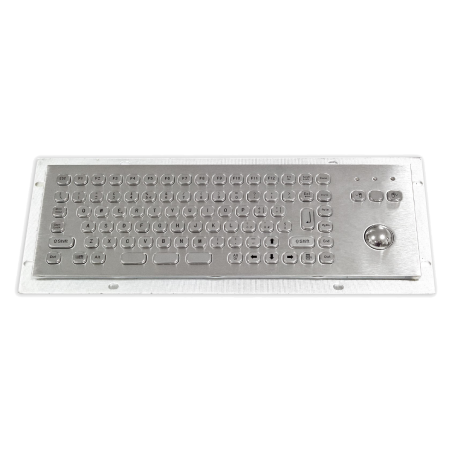 Teclado industrial compacto de acero inoxidable IP 65, 86 teclas con trackball