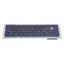 Teclado industrial compacto de acero inoxidable IP 65, 66 teclas con trackball (versión negra)