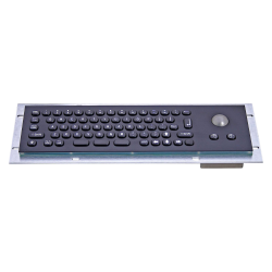 Teclado industrial compacto de acero inoxidable IP 65, 66 teclas con trackball (versión negra)