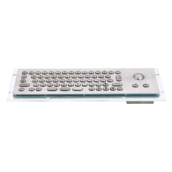 Teclado industrial compacto de acero inoxidable IP 65, 66 teclas con trackball