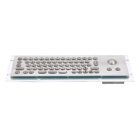Teclado industrial compacto de acero inoxidable IP 65, 66 teclas con trackball