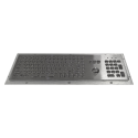 Teclado industrial compacto de acero inoxidable IP 65, 106 teclas con trackball