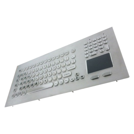 Teclado industrial de acero inoxidable IP 65, 104 teclas con touchpad