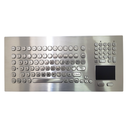 Teclado industrial de acero inoxidable IP 65, 104 teclas con touchpad