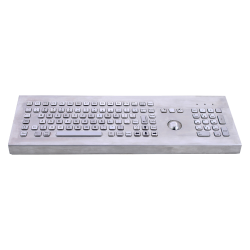 Teclado industrial de acero inoxidable IP 65, 106 teclas con trackball