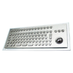 Teclado industrial de acero inoxidable IP 65, 89 teclas con trackball