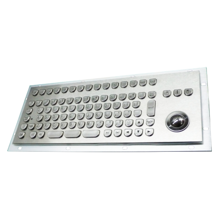 Teclado industrial de acero inoxidable IP 65, 89 teclas con trackball