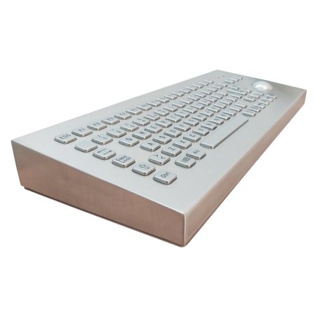 Teclado industrial de acero inoxidable IP 65, 83 teclas con trackball