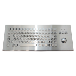 Teclado industrial de acero inoxidable IP 65, 83 teclas con trackball