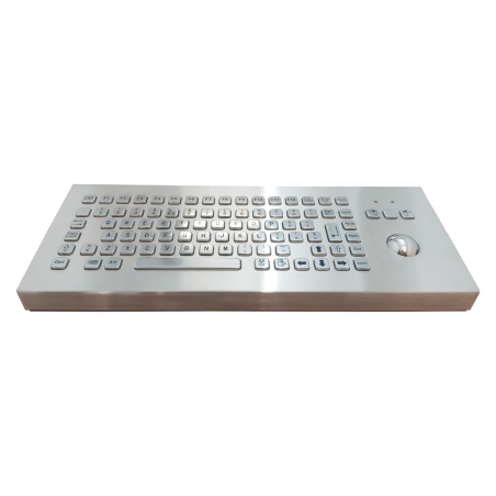 Teclado industrial de acero inoxidable IP 65, 83 teclas con trackball