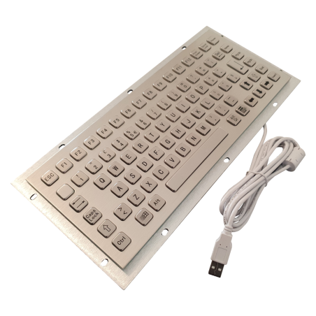 Teclado industrial de acero inoxidable IP 65, 86 teclas