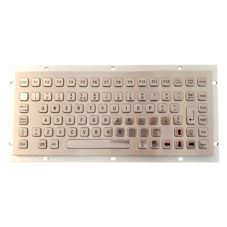 Teclado industrial de acero inoxidable IP 65, 86 teclas
