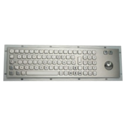Teclado industrial de acero inoxidable IP 65, 83 teclas con trackball