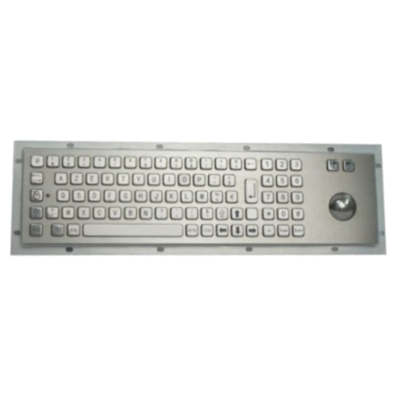 Teclado industrial de acero inoxidable IP 65, 83 teclas con trackball