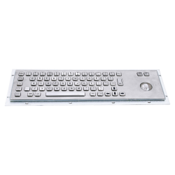 Teclado industrial de acero inoxidable IP 65, 66 teclas con trackball óptico