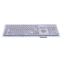 Teclado industrial de acero inoxidable IP 65, 106 teclas con trackball