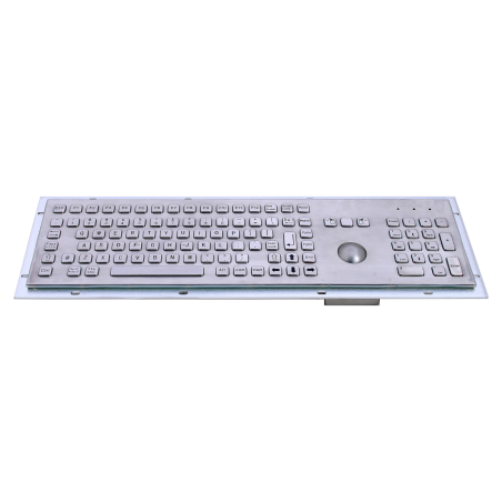Teclado industrial de acero inoxidable IP 65, 106 teclas con trackball