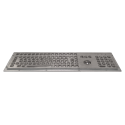 Teclado industrial de acero inoxidable IP 65, 106 teclas con trackball