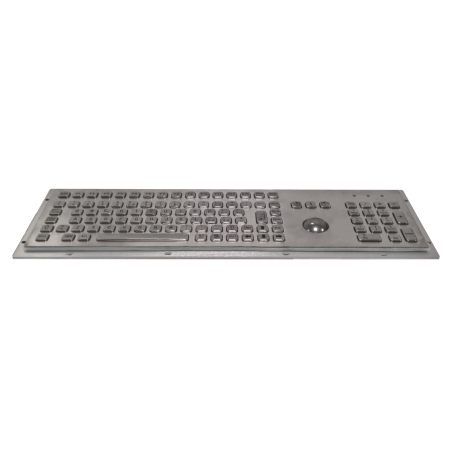 Teclado industrial de acero inoxidable IP 65, 106 teclas con trackball