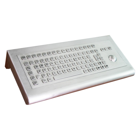 Teclado industrial de acero inoxidable IP 65, 83 teclas con trackball