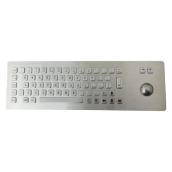 Teclado industrial de acero inoxidable IP 65, 66 teclas con trackball