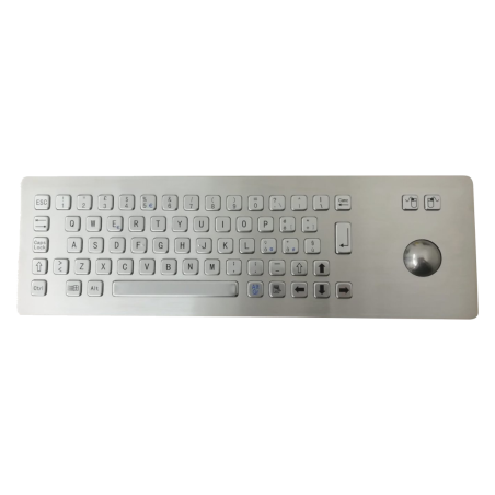 Teclado industrial de acero inoxidable IP 65, 66 teclas con trackball