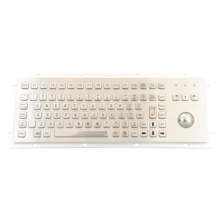 Teclado industrial de acero inoxidable IP 65, 83 teclas con trackball