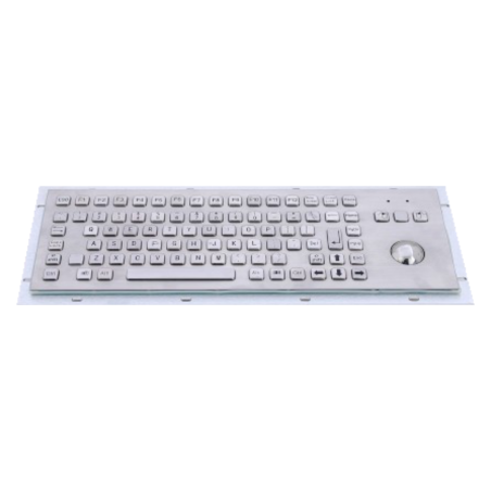 Teclado industrial de acero inoxidable IP 65, 83 teclas con trackball