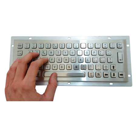 Teclado industrial de acero inoxidable IP 65, 64 teclas
