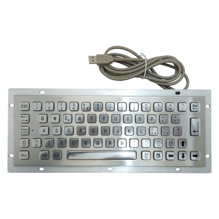 Teclado industrial de acero inoxidable IP 65, 64 teclas