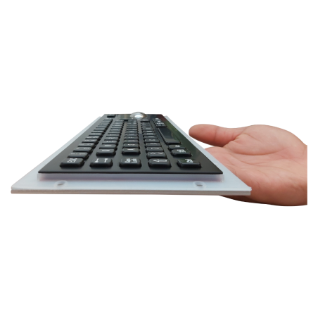 Teclado industrial de acero inoxidable IP 65, 66 teclas con trackball (versión negra)