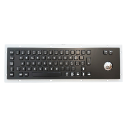 Teclado industrial de acero inoxidable IP 65, 66 teclas con trackball (versión negra)