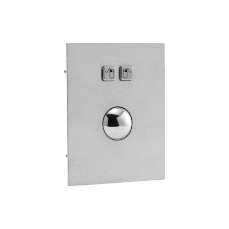 Trackball de acero, IP 65 con estructura antivandálica, montaje en panel trasero