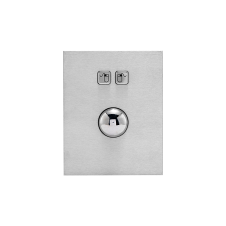 Trackball de acero, IP 65 con estructura antivandálica, montaje en panel trasero