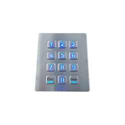 Teclado numérico industrial de acero, 12 teclas, IP67